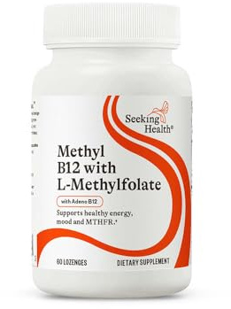 Seeking Health Active B12 Med L-5-MTHF Sugtabletter - Vitamin B12 & Folattillskott - Folat och B12 Kosttillskott - Folsyra Hög Styrka - Folat 60 Tabletter