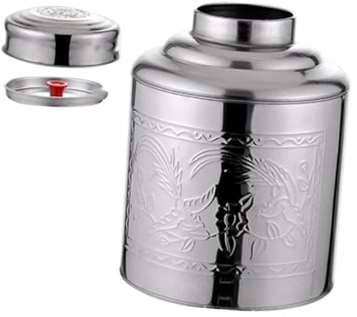 Doitool Teedose Edelstahl Luftdicht FüR Losen Tee Silber 20x16.5x16.5cm | Staubdicht Und Insektensicher, Dicht Verschlossen, Wiederverwendbar, Farbe Silber