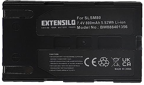 EXTENSILO Batterie Compatible avec Samsung VP-DC161W | VP-DC161, VP-D6550, VP-D653, VP-D651, VP-D455i caméra vidéo caméscope (800mAh, 7,4V, Li-ion)