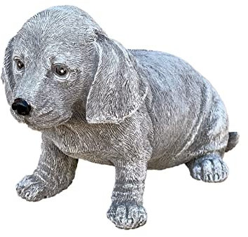 stoneandstyle Steinfigur Dackel Welpe frostfest Steinguss wetterfest