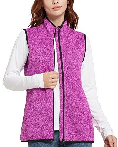 Triple Moon Damen FleeceWeste Outdoor Luafwesten Ärmellos Jacke für Laufen Wandern Camping Freizeitkleidung Zuhause