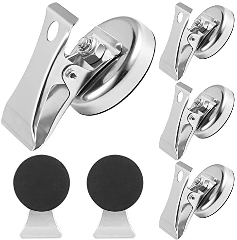 6 x starke Magnet-Clips aus Edelstahl, 3,2 cm, Kühlschrankmagnet, Memo-Notizhalter, starke Whiteboard-Magnet-Clips mit rutschfestem Fleece.