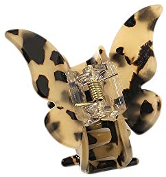 Schmetterling Haarklammern Haarspangen Kleine Haarklauenclips,Glitzer Muschel Marmor Leoparden Haar Fänger Kiefer Klemme Haar Jaw Clips Haarstyling-Zubehör Haarschmuck für Damen Mädchen,Leopard