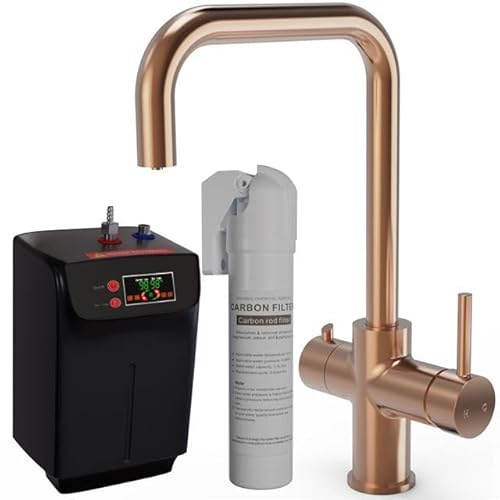 Liquida EBT311CP 3 in 1 Brushed Copper Kitchen Instant Boiling Hot Water Tap