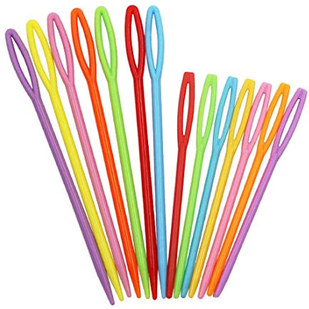 LEEQ 40 Unidades de Agujas de Coser de Plástico para Niños, Gran Oreja para Costura y Artesanía