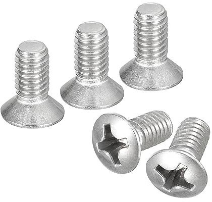 QUARKZMAN Tornillos Máquina Phillips con Cabeza Ovalada M6x12mm, 50uds, Acero Inoxidable 304, Cabeza Ligeramente Avellanada