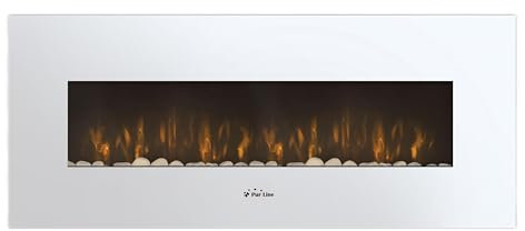 Purline | Chimenea Eléctrica de Suelo Tipo Aparador 2000W CHE-910 - Chimenea Eléctrica Acabado en Roble Gris, Mando a Distancia y Temporizador
