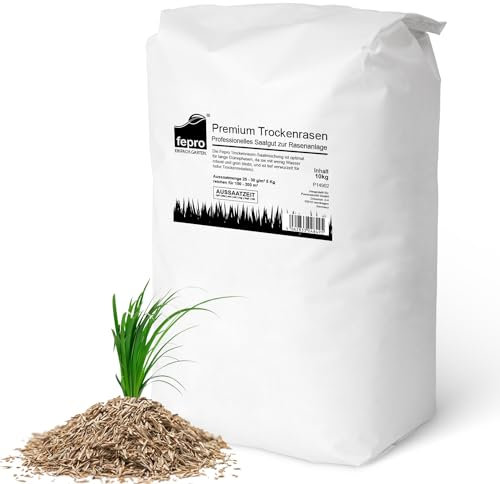 Confezione di sementi per prato, 10 kg, resistente alla siccità, per erba secca e ombreggiata, semi per erba a rapida germinazione, 400 m², ideali per nuove semine e per la risemina, semi per prato in