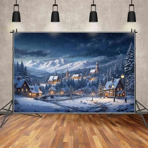 Kulisse Weihnachtsdorf Hintergrund Shooting Dekorationen Requisiten Winter Bergwald Kiefer Haus Home Fotozone