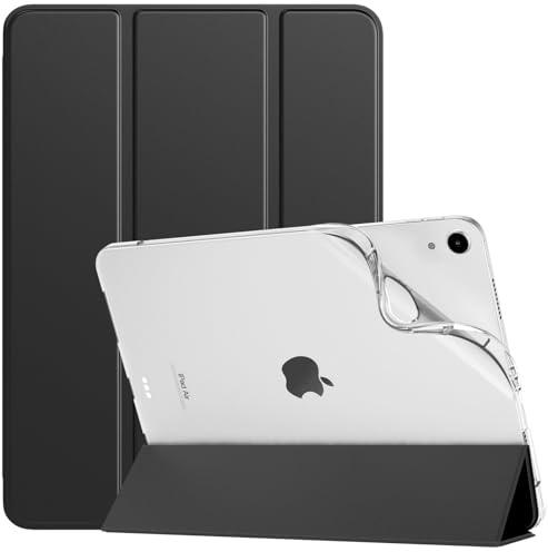 TiMOVO Coque pour iPad Air 11 Pouces M4/M3/M2, Air 5e/4e Gén, Noir | Étui Fine en TPU Souple, Arrière dépoli Translucide, Veille et Réveil Automatiques