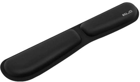 ELZO Handballenauflage Tastatur, Ergonomische Faltbar Wrist Rest, Memory-Foam Handauflage Handgelenkauflage Tastatur für Büro und Spiele - Schwarz
