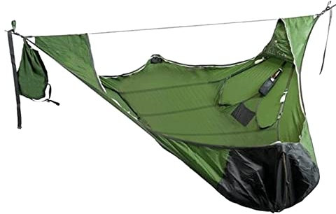 TTANPSON Hamaca Flat Sleep Hammmock Tent Suspension Kit Outdoor Camping Hammock High Strength Hunting Sleeping Swing Accessories, Green