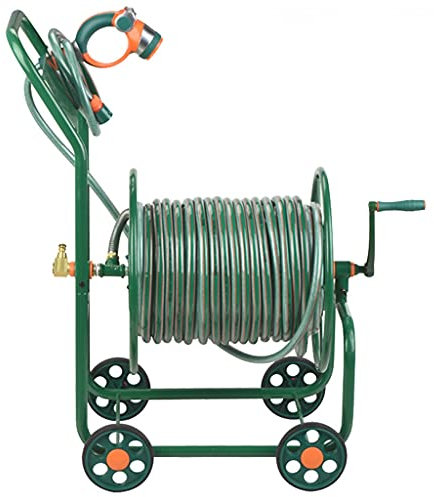 Gartenschlauchwagen Schlauchwagen mit Rädern Gartenführer Schlauchwagen 100 M Gartenschlauchwagen Rolle für Garten Rasen Terrasse, Größe: 100 m 100 m Schlauch