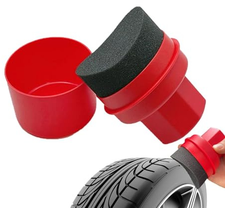 Tire Dressing Applicator Pad – Spazzola applicatore per lucidatura dei pneumatici, spazzola per dettagli dei pneumatici, applicatore di cera ergonomico | spazzola applicatore per lucidatura dei