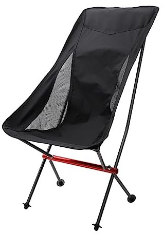 Klappbarer Campingstuhl Tragbarer, Ultraleichter Klappstuhl Aus Aluminiumlegierung Für Den Außenbereich, Camping, Strand, Grillstuhl, Freizeit-Angelstuhl Reisestuhl Faltstuhl Anglerstuhl(Black)