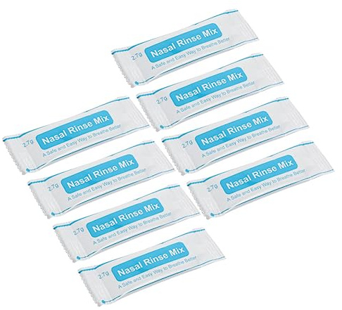 SEWOART Paquetes de Solución Salina para Limpieza Nasal 40 Sobres de Sal de Lavado Nasal Instantáneo, Fácil de Usar para Cuidado Diario y Transporte