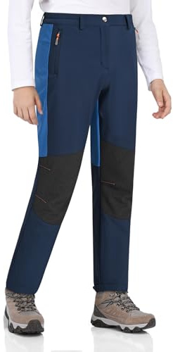 Zoofly Pantalones Nieve niño Pantalón Invierno Niño Pantalon Termico Impermeable Niña Forrado Softshell Niño Termicos Pantalon Trekking Niña Azul Marino+Azul Claro 146-152