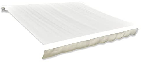 Buzaza Markisenbespannung Canvas Gelenkarmmarkise Markisen FüR Terrasse Awnings for Patios Sonnenschutz Terrasse Creme 4x3 m (ohne Rahmen)