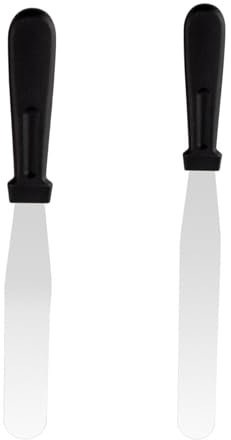 Jimkply 2 piezas Juego de espátulas para crema, Accesorios de repostería, Cuchillas de acero inoxidable de 6 pulgadas y 8 pulgadas, Accesorios de cocina, Espátulas de cocina para pasteles y pan