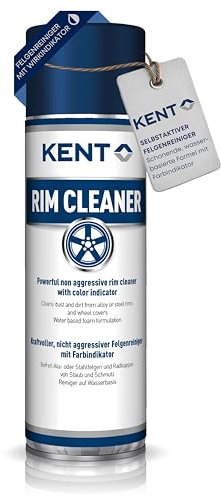 KENT Rim Cleaner – Felgenreiniger-Spray – wasserbasierter Aktivschaum – Wirkindikator, Farbumschlag violett – entfernt Bremsstaub, Schmutz & Öl – Aluminium- & Stahlfelgen & Radkappen