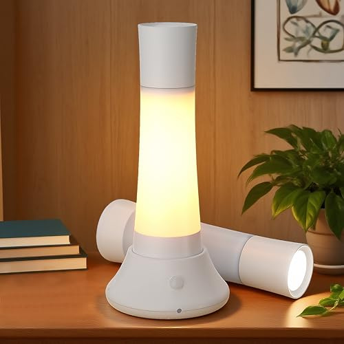 Rechargeable Motion Sensor Night Light Indoor,Portable LED Flashlight & 3 Color Lamp 3 in 1,Bedside Table Lamp for Bedroom, Hallway and Bathroom,Birthday Valentines Day Gifts for Women,Men and Kids