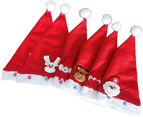 6 gorros de Navidad arrugados de Papá Noel, regalos cálidos de invierno, suministros de gorro con luz LED, capa de Papá Noel