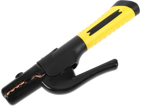 VALICLUD Pinza per Saldatura in Rame Durevole Morsetto Compatibile con Macchine da Saldare Pinza di Euro-style per Elettrodi Strumento Professionale per Saldatori Manico Bicolore Giallo