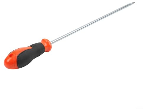 12 Inch Extra Long Slotted and Cross Screwdriver Set with Magnetic Tip and Rubber Handle, Chromium Vanadium Steel(Slotted Screwdriver)
