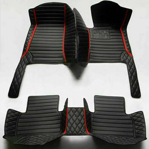 RHD Custom Leather Full Coverage Car Floor Mats, Waterproof and Anti-Slip, with No Dead Angles, Car Logo Included, Fits 99% of Vehicles, Easy Installation and Cleaning