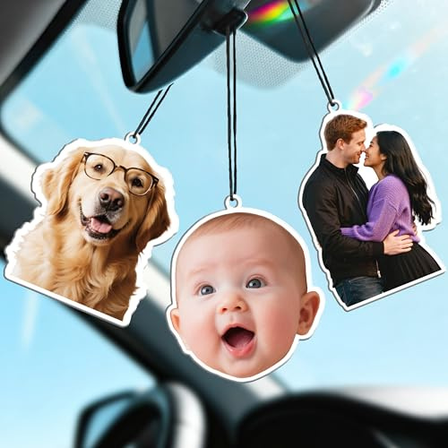 Bemaystar Personalisierter Duftbaum Auto mit Foto & Text, Beidseitig Bedruckter Auto Lufterfrischer zum Aufhängen, Geschenk für Familie & Freunde, Männer, Frauen
