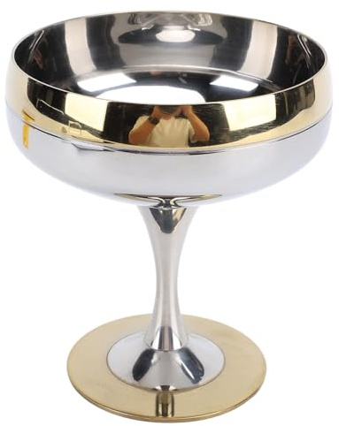 Depisuta Ciotola da Dessert in Acciaio Inossidabile, Coppetta per Gelato con Piede da 200 Ml, Calice da Gelato Che Serve Ciotole da Dessert, Coppe per Gelato, per Frutta, Budino, Snack,