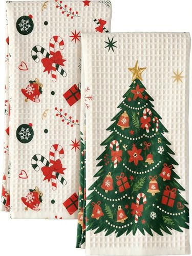 Weihnachtsdeko Weihnachten Deko Geschirrtücher 2PC Christmas Tischdeko Küchentücher Geschirrhandtücher Küchen Zubehör Geschirrtuch Trockentücher Wohnen Weihnachts Weihnachtsbaum Weihnachtstisch
