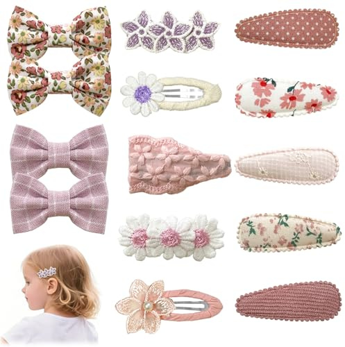 Bellanova Mollette Capelli Bambina 10–14 Pezzi, Fermagli Capelli Bambina Antiscivolo per Capelli Fini, Fiocchi e Fiori Naturali, Accessori Quotidiani (Rosa Pastello)