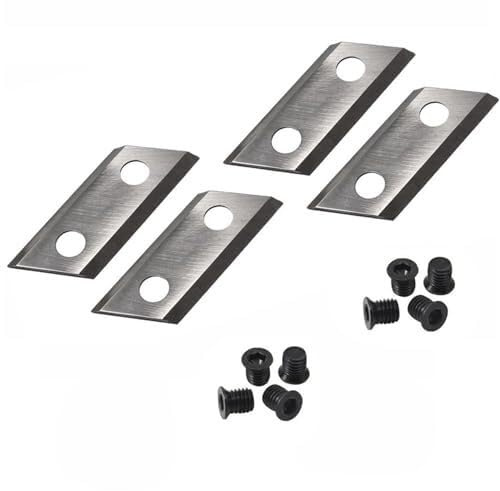 2 Coppie di Lame per Tritasfalci da Giardino - Coltelli per Cippatrice Legno Reversibili con Viti per,