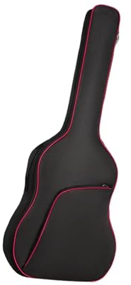 AMEEDA Gitarrfodral gitarr ryggsäck akustisk väska 102 cm 104 cm slitstark dubbel axel tjock, Röd, One Size, En stil