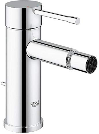 GROHE Essence, Bidetarmatur, wassersparend (WC Dusche für die Toilette im Bad, Kugelgelenk-Mousseur, mit Zugstangen-Ablauf, 15cm hoch, mit 3in1 Werkzeug, einfache Installation), edelstahl, 32935DC1