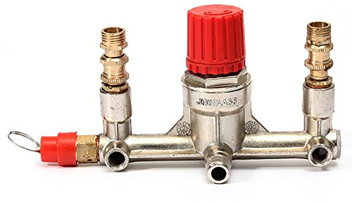EsportsMJJ Air Compressor Double Outlet Tube Pressure Regulator Valve Fitting