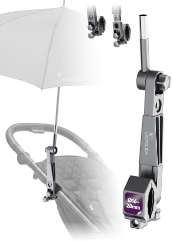Soporte Sombrilla Bebe Universal Porta Parasol Carro Carrito y Silla de Ruedas Sujeta Firmemente Accesorio Ajustable y Fácil de Instalar Ideal para Protección Solar (ESTANDAR 16-28 MM)