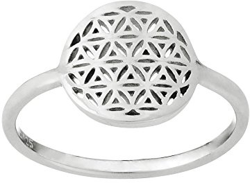 81stgeneration Bagues Rondes Fines en Argent Sterling 925 avec Graine de Vie pour Femme | Bagues pour Dames | Bague Empilable à Géométrie Sacrée Découpée | Bijoux Bohèmes pour Fille