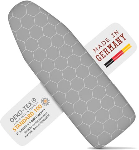 arteneur Bügelbrettbezug 15“x54“ | Made in Germany Bügeltischbezug mit hitzereflektierender Aluminiumbeschichtung | Strapazierfähiger Bügelbezug mit elastischem Kordelzug (US Standard Größe)