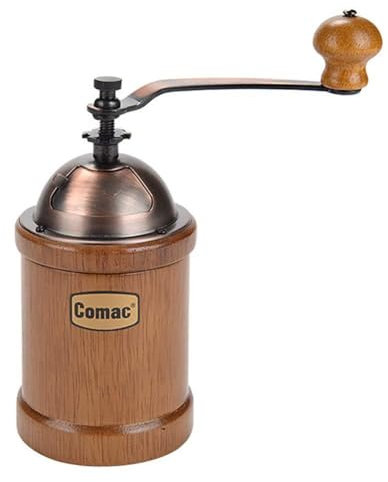 Comac Doble hoja manual molinillo de café de madera con ajuste ajustable portátil antiguo molino de café molino de grano entero