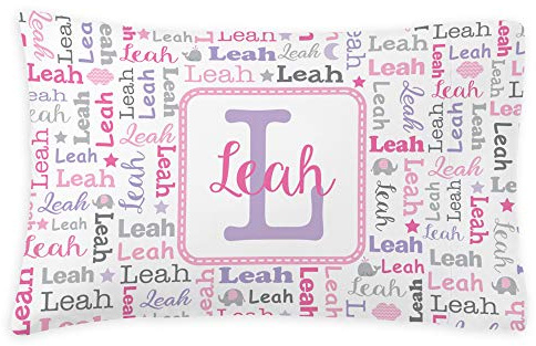 Let's Make Memories Collage Name Plush Pillowcase, Personalized with Name, Naptime, Bedtime - Pink