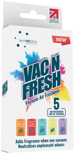 Vac N Fresh Hoover Bag Fresheners, 5 Pack - Scented Vacuum Cleaner Smellies- For Bagless as well as Regular Vacuum Cleaners - Card Shaped Vac Deodoriser Discs for Pet Lovers