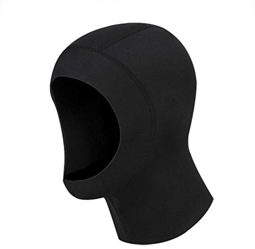 FakeFace Neoprene Wetsuit Hood Hat, Black 1mm Diving Suit Vent Hat Sun Protection Surf Swim Spearfishing Scuba Diving Snorkeling Diver Hood Hat for Men Women Youth