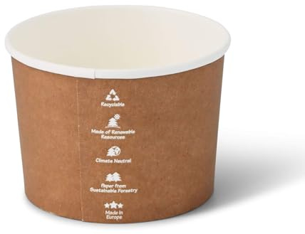 BIOZOYG Karton-Universal-Becher 525 ml 25 Stk. I Pappbecher to-go Ø 114 mm I Umweltfreundlich, stabil & recyclebar I Aus nachhaltiger Forstwirtschaft