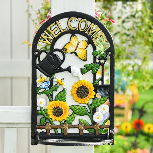 Sungmor Étagère décorative en fonte peinte pour plantes - Support mural pour fleurs et balcon - Support mural pour plantes - Pour intérieur et extérieur