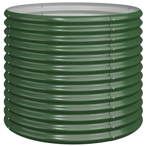 vidaXL Pflanzkübel Blumenkübel Hochbeet Blumenkasten Pflanzgefäß Pflanzkasten Blumentopf Garten Verzinkter Stahl 80x80x68cm Grün