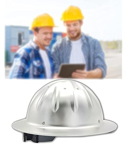Schutzhelm, Schutzhelme Aluminiumlegierung Helm Hochfester Helm Vollkrempen-Design Top-Verstärkung mit 4-Punkt-Gurtband Bauhelm