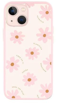 Custodia per iPhone 13 Mini ufficiale di Charuca Fiori in silicone liquido rosa [tocco setoso-morbido] Cover in silicone ultra morbido con fodera in microfibra [Protezione contro le cadute]