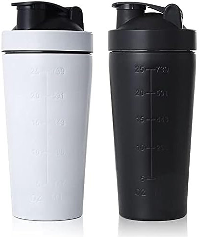 Suuwwn Protein Shaker,2 Piezas Vaso Mezclador Proteinas 750ml Bote Proteinas Mezclador Saker Proteinas Coctelera Batidos Proteina Botella de Fitness, Batidora Proteinas, a prueba de Fugas